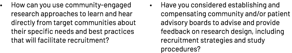 • How can you use community engaged research approaches to learn and hear directly from target communities about thei...